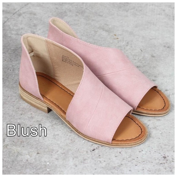 SALE✨New blush peep-toe vegan leather shank flat - Picture 5 of 7
